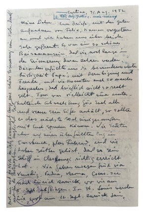 Large Archive of Personal and Scientific Correspondence Documenting Nobel Prize Winning Carl Cori and Gerty Cori Spanning More Than 30 Years