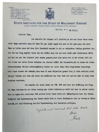 Large Archive of Personal and Scientific Correspondence Documenting Nobel Prize Winning Carl Cori and Gerty Cori Spanning More Than 30 Years