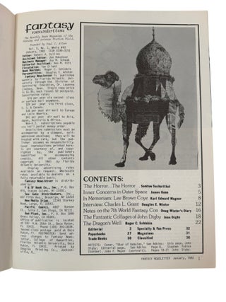 Fantasy Newsletter archive During the Transition of Independent Fanzine to University Based Fantasy Criticism, 9 Issues, 1981-82