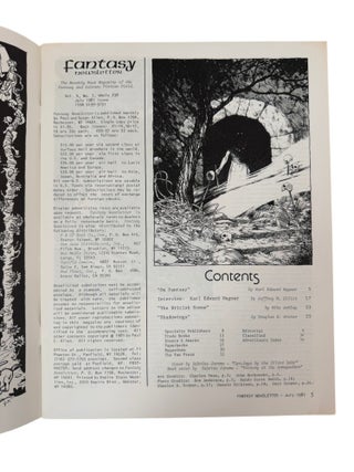 Fantasy Newsletter archive During the Transition of Independent Fanzine to University Based Fantasy Criticism, 9 Issues, 1981-82