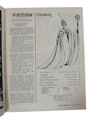 Fantasy Newsletter archive During the Transition of Independent Fanzine to University Based Fantasy Criticism, 9 Issues, 1981-82