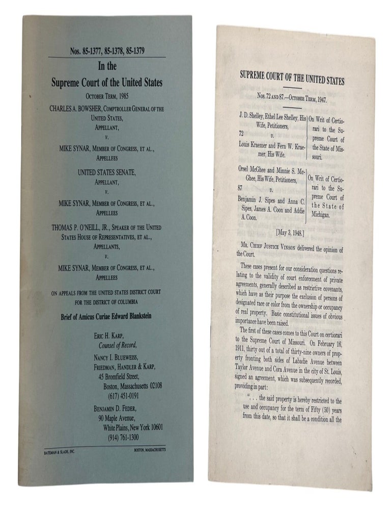 Racial Exclusion, State Action, and Separation of Powers in Shelley v. Kraemer and Bowsher v....
