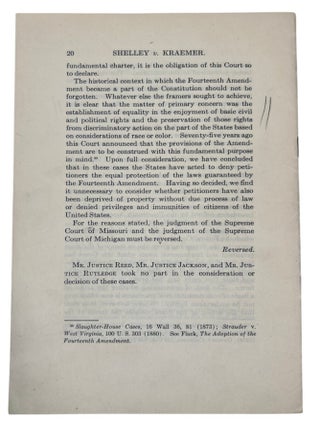 Racial Exclusion, State Action, and Separation of Powers in Shelley v. Kraemer and Bowsher v. Synar, 1948 to 1986