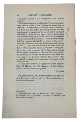 Racial Exclusion, State Action, and Separation of Powers in Shelley v. Kraemer and Bowsher v. Synar, 1948 to 1986