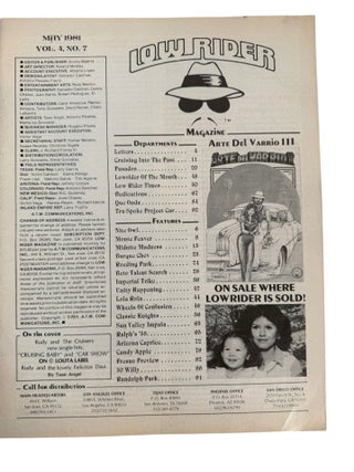 California Chicano Cultural Periodical Lowrider Magazine, 8 Early Issues, 1981