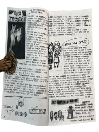 Feminist Zines, Perzines, Punk Distribution, and DIY Youth Culture, Archive of 9 Zines Including Ego Records and Billy's Mitten, 1997 to 2003