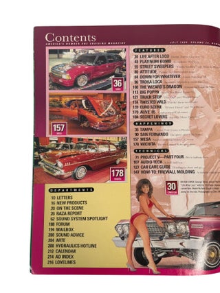 California Chicano Cultural Periodical Lowrider Magazine, 7 Issues, 1996-98