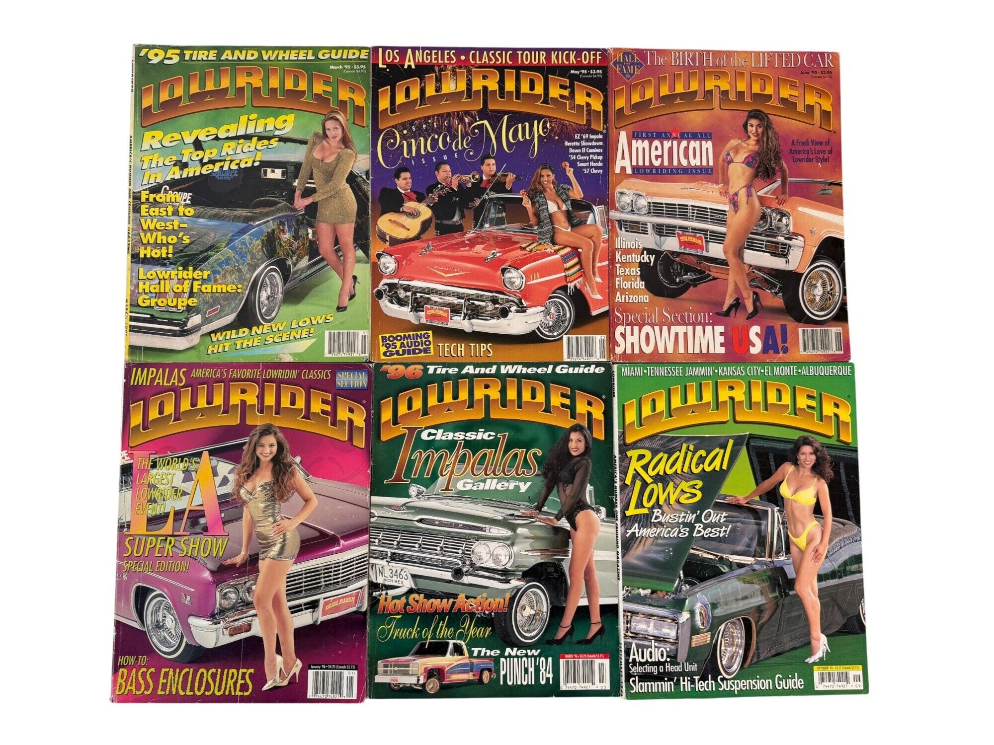 California Chicano Cultural Periodical Lowrider Magazine, 6 Issues
