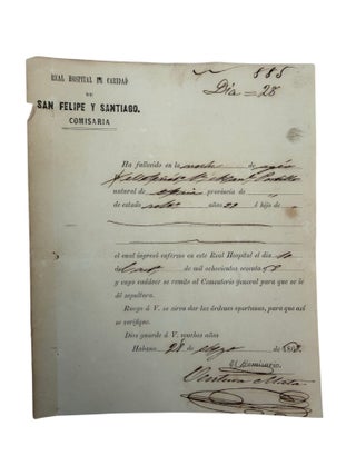 Item #23806 Chinese "Coolie" Contract Laborer Hospital Admittance Certificate in...