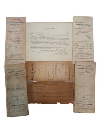 Federal Division and Sale of Cherokee Nation Land: Five Documents of Allotment, Private Mortgage, Cherokee Land Deeds Archive.