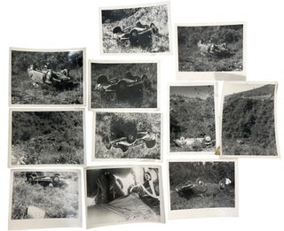 Item #23903 Archive of 11 Successive Photographs Documenting One Automobile Crash and Rollover...