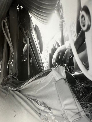 Archive of 11 Successive Photographs Documenting One Automobile Crash and Rollover in a Rural Hillside, c. 1940s to 1950s