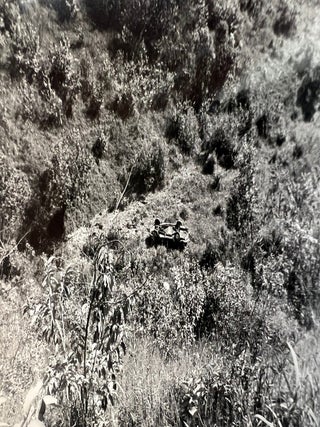 Archive of 11 Successive Photographs Documenting One Automobile Crash and Rollover in a Rural Hillside, c. 1940s to 1950s