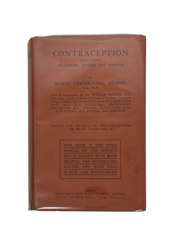 Marie Stopes&rsquo;s "Contraception," First Edition, in Dust Jacket: 1923
