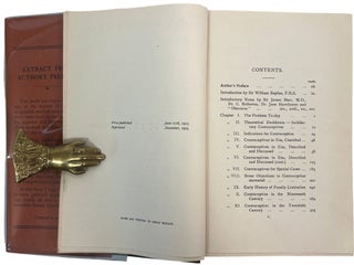 Marie Stopes’s "Contraception," First Edition, in Dust Jacket: 1923