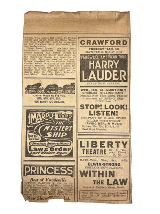 Vaudeville-Era Traveling Midwestern Entertainers: Blackface Minstrelsy, Musical Acts, Comedy and Great Lakes Social Life, circa 1912&ndash;1918