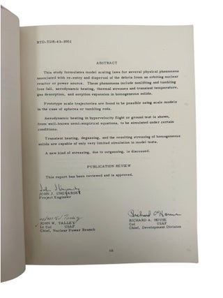 Nuclear Reactor Destruction on Atmospheric Return: Early U.S. Nuclear Spaceflight Reentry and Disposal Study, 1963