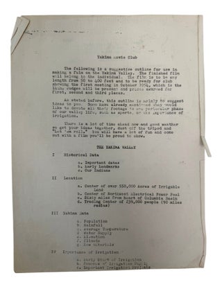Early Amateur Filmmaker Organization "The Yakima Movie Club" Photo Album and Ephemera, Washington State, 1954 to 1957