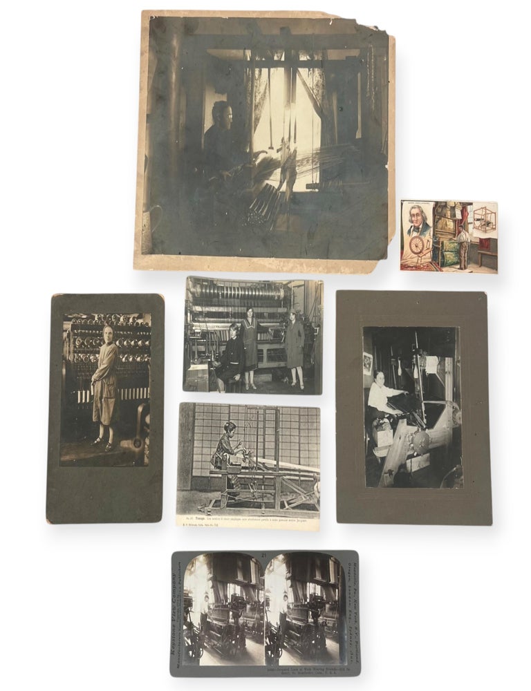 Item #24051 Jacquard Punched-Card Weaving Technology, and Early Women Textile Workers Photographs, 1880&ndash;1928. Jacquard Loom, Women Textile Labor.