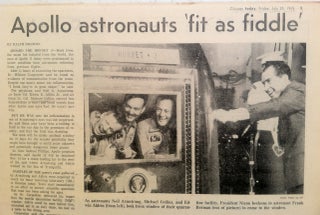 July 1968 Apollo 11 Landing Newspaper Signed Buzz Aldrin