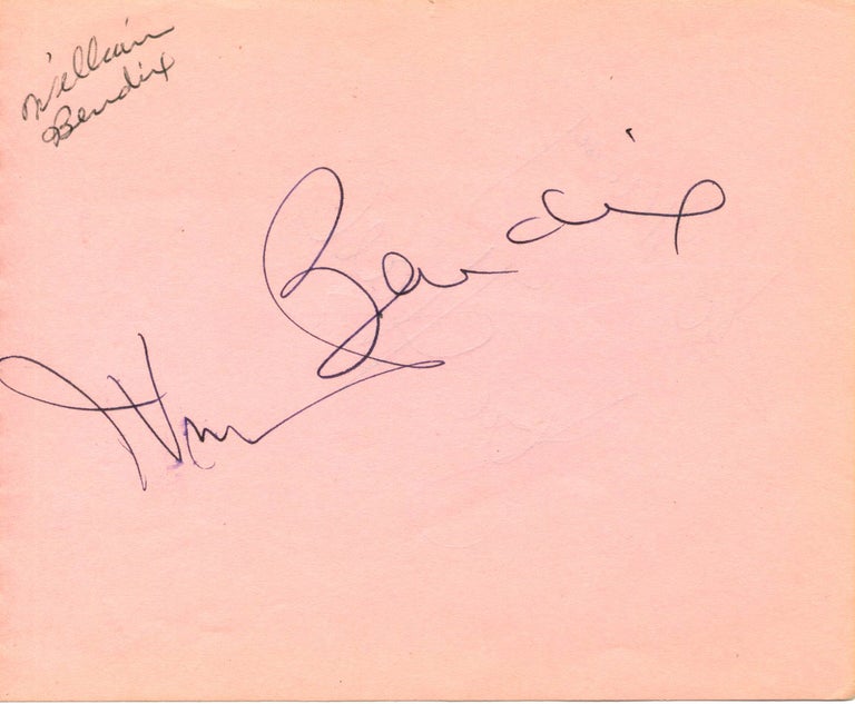 Item #3780 William Bendix Signature. William Bendix.