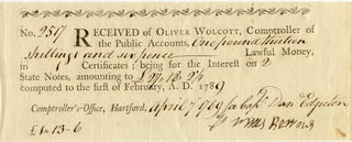 Item #3811 Revolutionary War Receipt for Soldier's Wages. War Revolutionary