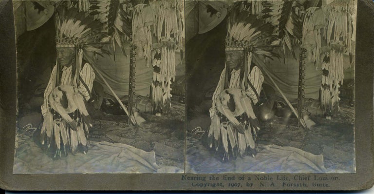 Item #5639 Indian Chief Stereoview. Photograph Native American.
