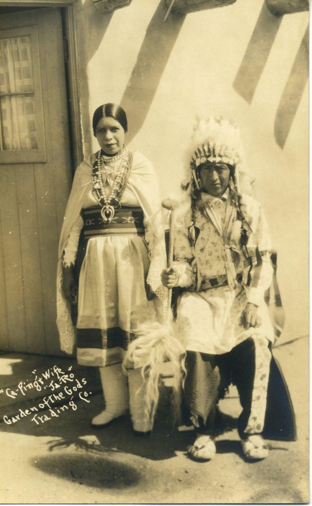 Item #5738 Native American Couple 1920 Postcard. Photograph Native American.