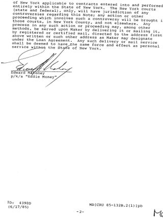 Recording Industry Finance Edward Mahoney Agreement with CBS Records September 1992