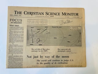Item #6710 Signed Historic Apollo 11 Newspaper. Buzz Aldrin