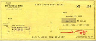Item #7060 Mark Spitz Signed Check. Mark Spitz