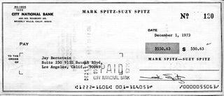Item #7061 Mark Spitz Signed Check. Mark Spitz
