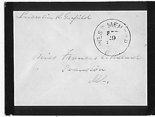 Item #8347 First Lady Lucretia Garfield Signed Free Franc Envelope. Lucretia Garfield