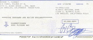 Item #8398 George Clooney Signed Check. George Clooney