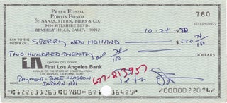 Item #8403 Peter Fonda Signed Check. Peter Fonda