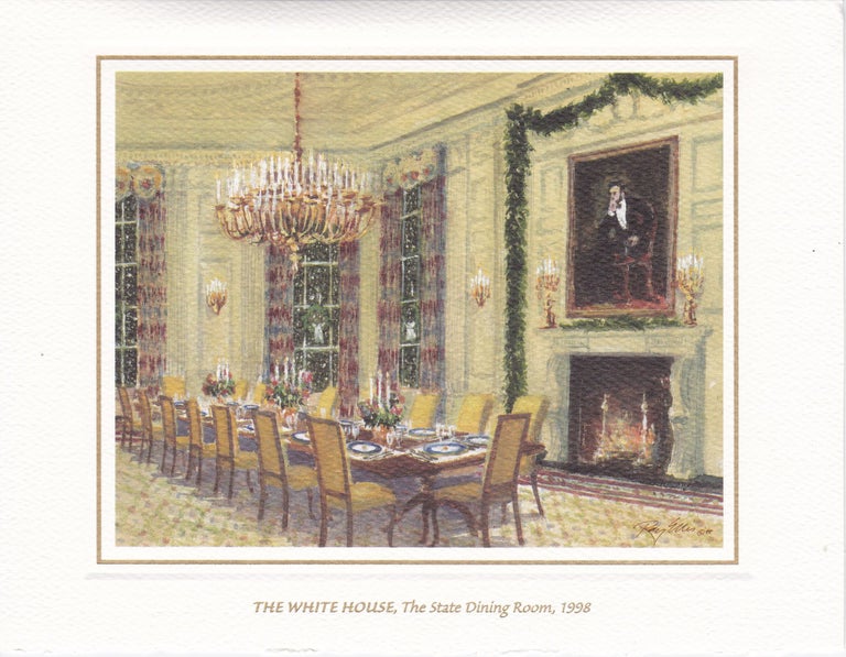 Item #8796 1998 White House Christmas Card. Christmas Card Clinton.