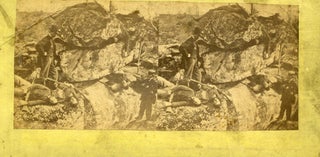 Item #9435 Stereoview of Devil's Den at Gettysburg with Sharpshooters with Rifles. Battle of...