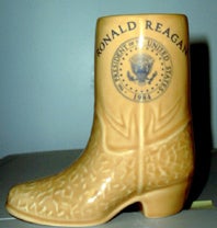 Item #9832 Reagan White House Gift: "Ronald Reagan" Cowboy Boot with Presidential Seal. Reagan,...
