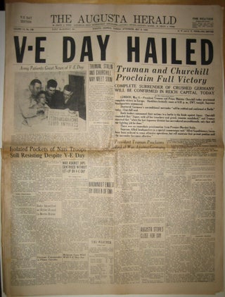 Item #9973 V-E Day Edition: Truman and Churchill Proclaim Full Victory... Truman Proclaims End...